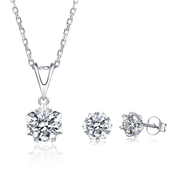 Popular Luxury  925 Sterling Silver Moissanite Women Engagement Ear Studs Six Prongs Large Diamond Wedding Party Earrings